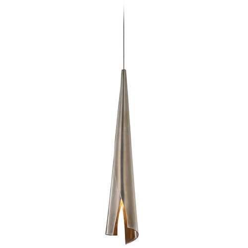 Visual Comfort Signature Collection Kelly Wearstler Piel Wrapped Pendant in Pewter by Visual Comfort Signature KW5630PWT