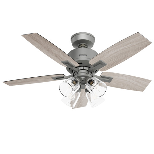 Hunter Fan Company Gatlinburg Matte Silver LED Ceiling Fan with Light