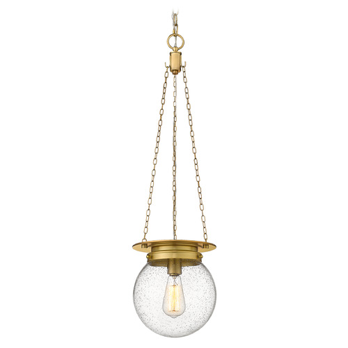 Z-Lite Calhoun Heritage Brass Mini-Pendant Light with Globe Shade