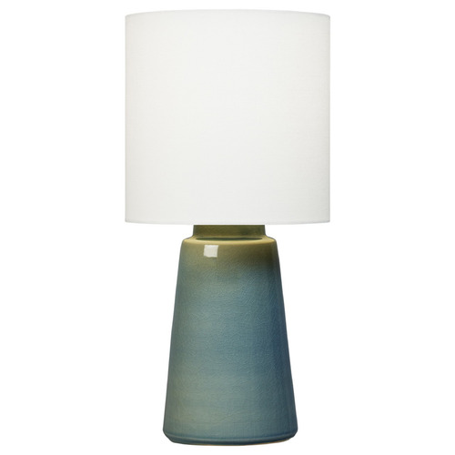 Vessel Medium Table Lamp in Blue Anglia Crackle by VC Studio