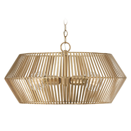 Capital Lighting Kaiya Matte Brass Pendant Light with Abstract Shade