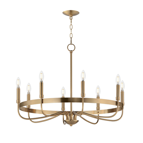 Frankie 8-Light Chandelier in Heritage Brass by Maxim Lighting
