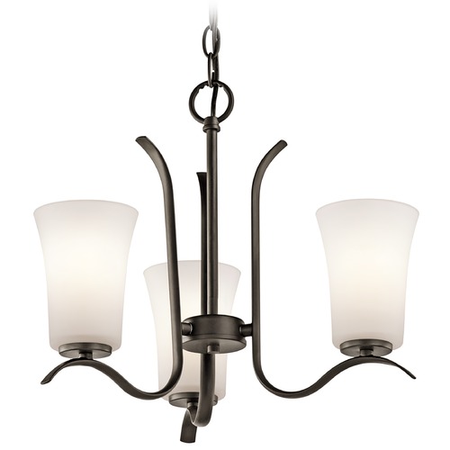 Kichler Lighting Armida 3-Light Mini Chandelier in Olde Bronze with White Glass by Kichler Lighting 43073OZ