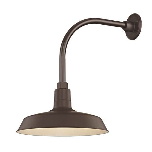 Recesso Lighting by Dolan Designs Bronze Gooseneck Barn Light with 14-Inch Shade BL-ARML-BZ/BL-SH14-BZ