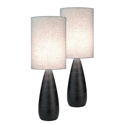 Lite Source Lighting Lite Source Quatro Brushed Dark Bronze Table Lamp Set LS-2999/2PK