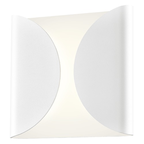 Folds Textured White LED Outdoor Wall Light by Sonneman Lighting