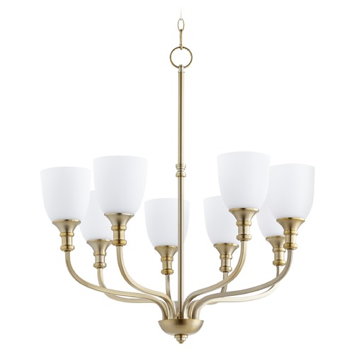 Quorum Lighting Richmond Aged Brass Chandelier by Quorum Lighting 6811-8-80