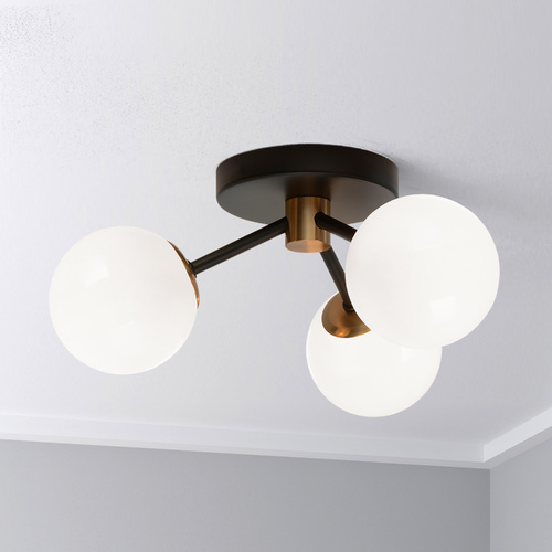 Novu Aged Gold LED Semi-Flush Mount by Matteo Lighting