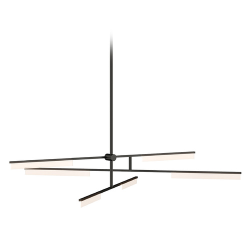 Visual Comfort Modern Collection Klee 6-Light LED Chandelier in Black by Visual Comfort Modern 700KLE6B-LED930