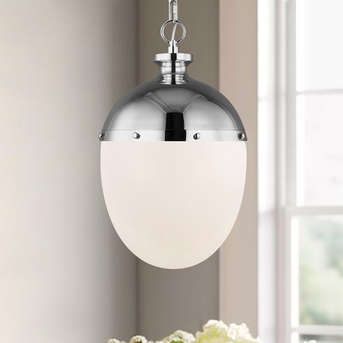 Generation Lighting Thomas OBrien Aubry Polished Nickel Pendant by Generation Lighting TP1082PN