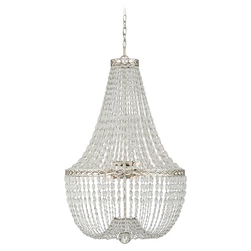 Visual Comfort Signature Collection E.F. Chapman Linfort Basket Chandelier in Nickel by Visual Comfort Signature CHC5271PNCG