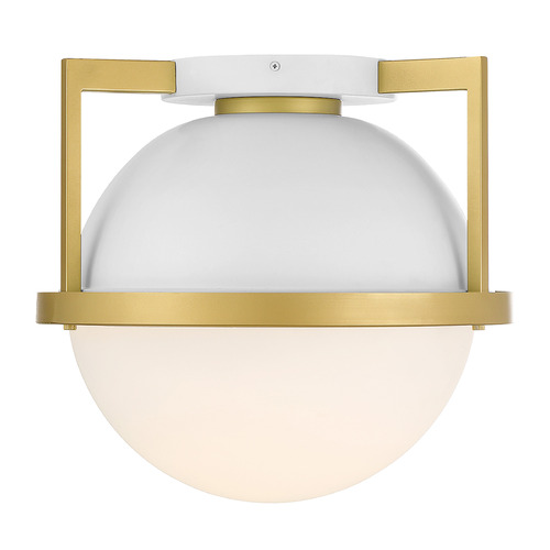 Savoy House Carlysle Flush Mount in White & Warm Brass by Savoy House 6-4602-1-142