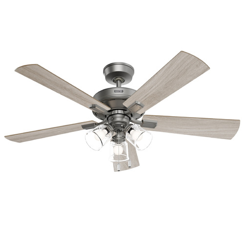 Hunter Fan Company Crestfield Matte Silver LED Ceiling Fan with Light