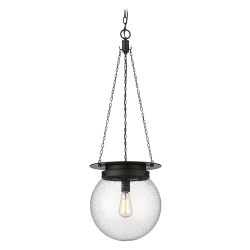 Z-Lite Calhoun Matte Black Pendant Light with Globe Shade