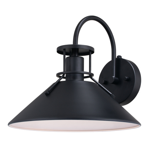 Canton Matte Black & Glossy White Outdoor Wall Light by Vaxcel Lighting