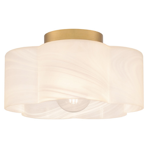Quoizel Lighting Lilly Brushed Weathered Brass Semi-Flushmount Light
