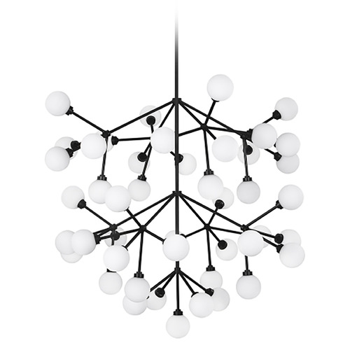 Mara Grande LED Chandelier in Black with White by Visual Comfort Modern