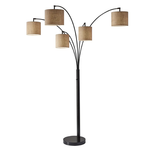 Adesso Home Trinity Antique Bronze Arc Lamp with Drum Shade