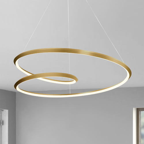 Ampersand Brushed Gold LED Pendant by Kuzco Lighting