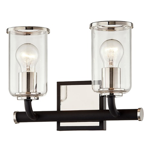 Aeon 12-Inch Carbide Black & Polished Nickel Bathroom Light by Troy Lighting