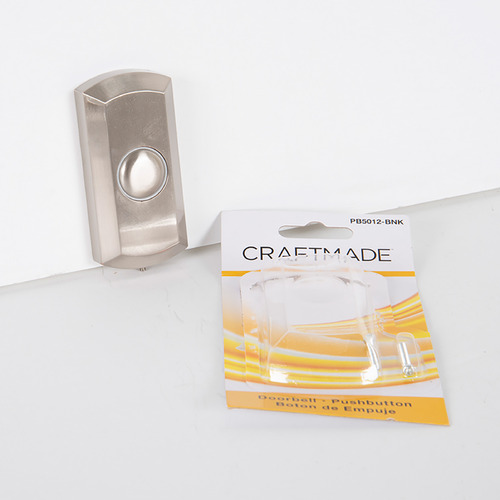 Push Button Brushed Polished Nickel LED Doorbell Button by Craftmade Lighting