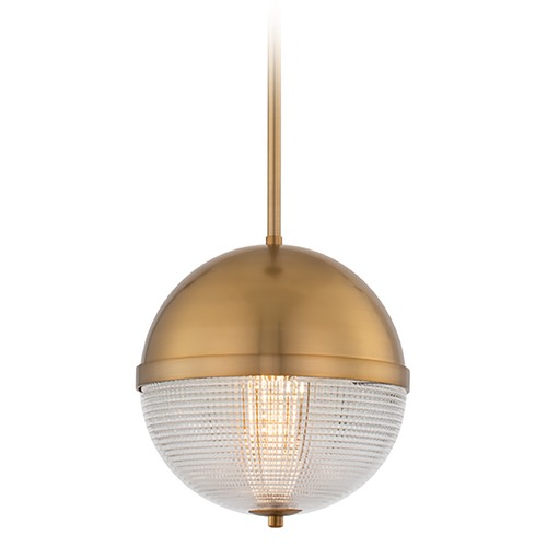 Portland 10-Inch LED Mini Pendant in Winter Brass by Kalco Lighting