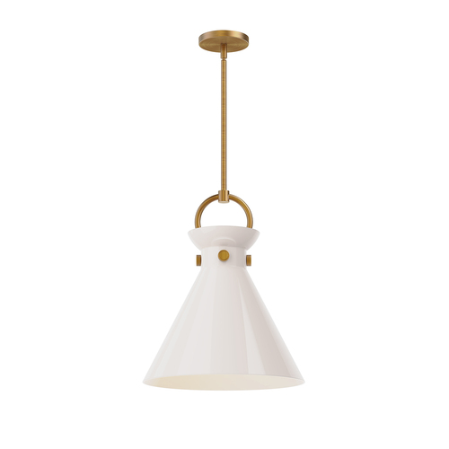 Alora Lighting Emerson Aged Gold Pendant Light with Conical Shade