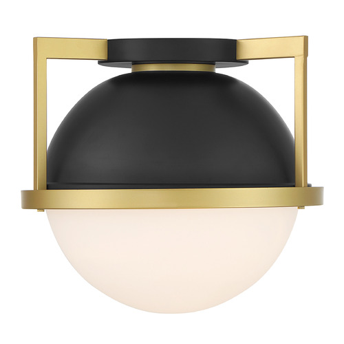 Carlysle Flush Mount in Matte Black & Warm Brass by Savoy House