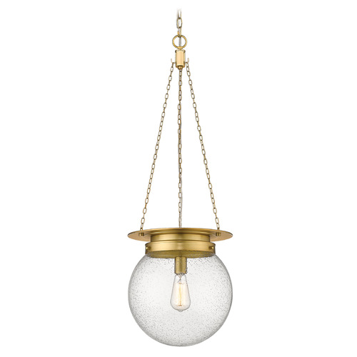 Z-Lite Calhoun Heritage Brass Pendant Light with Globe Shade