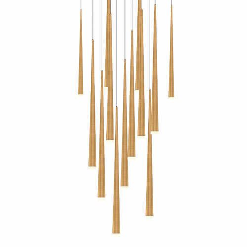 Modern Forms by WAC Lighting Cascade 13-Light LED Multi-Light Pendant in Aged Brass by Modern Forms PD-41813S-AB