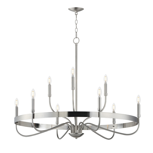 Frankie 9-Light Chandelier in Satin Nickel by Maxim Lighting