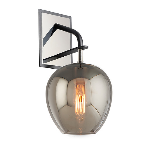 Troy Lighting Odyssey Textured Black & Polish Nickel Sconce