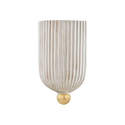 Mitzi by Hudson Valley Amira Wall Sconce in Aged Brass by Mitzi by Hudson Valley H1056101-AGB/CFC