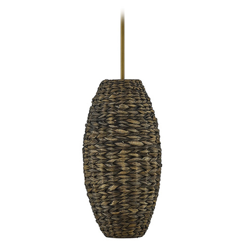 Savoy House Lighting Riviera Brass Mini-Pendant Light with Oblong Shade