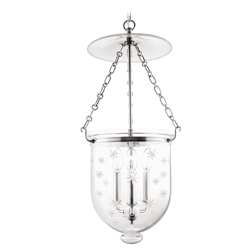 Hudson Valley Lighting Pendant Light with Clear Glass in Polished Nickel Finish 254-PN-C3
