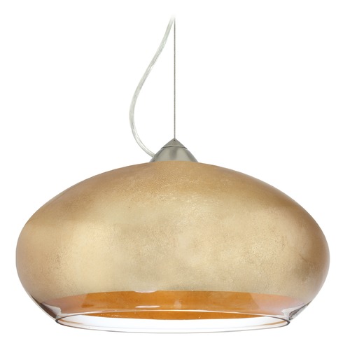 Besa Lighting Brio Satin Nickel LED Pendant Light with Oblong Shade