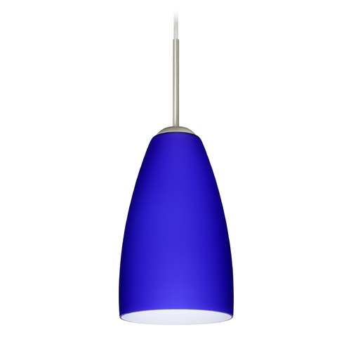 Besa Lighting Besa Lighting Riva Satin Nickel LED Mini-Pendant Light with Oblong Shade 1JT-1511CM-LED-SN