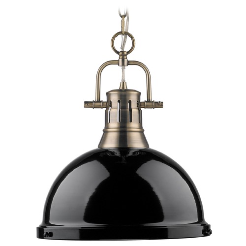 Golden Lighting Duncan Ab Aged Brass Pendant Light
