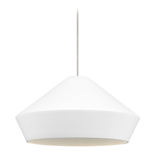 Visual Comfort Modern Collection Brummel Kable Lite Pendant in Nickel & White by Visual Comfort Modern 700KLBMLWS