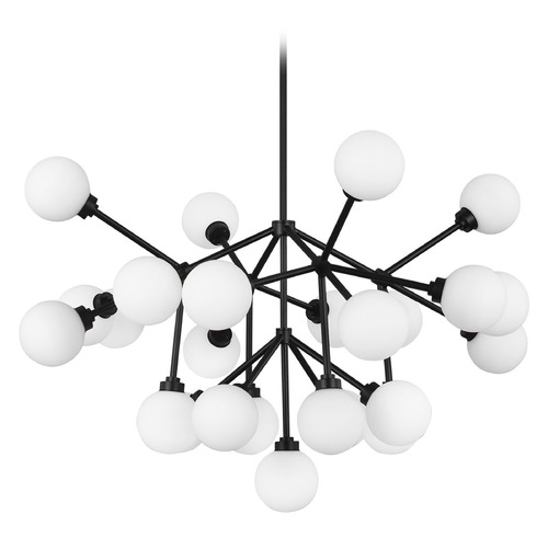 Mara LED Chandelier in Black with White by Visual Comfort Modern
