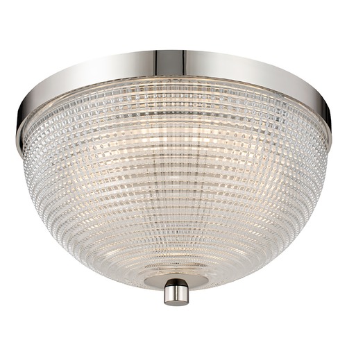 Portland 10-Inch LED Flush Mount in Polished Nickel by Kalco Lighting