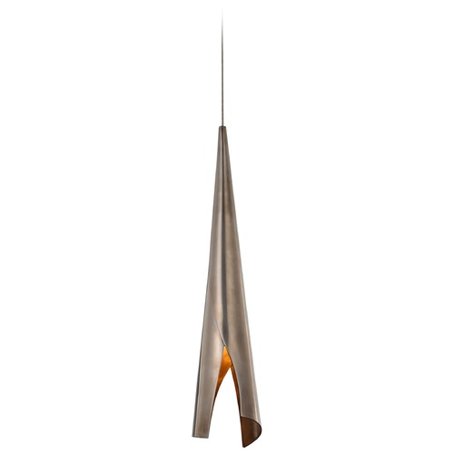 Visual Comfort Signature Collection Kelly Wearstler Piel Small Wrapped Pendant in Pewter by Visual Comfort Signature KW5631PWT