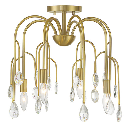 Savoy House Anholt 4-Light Convertible Semi-Flush in Noble Brass by Savoy House 6-6684-4-127