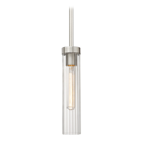 Z-Lite Beau Brushed Nickel Mini-Pendant Light with Cylindrical Shade