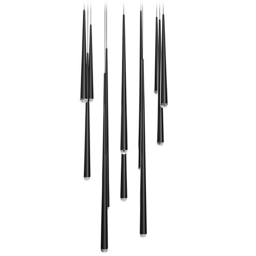 Modern Forms by WAC Lighting Modern Forms Cascade Black LED Multi-Light Pendant PD-41713S-BK