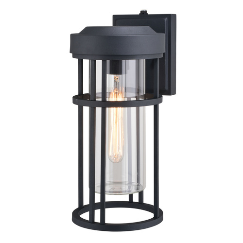 Crestline Textured Black Outdoor Wall Light by Vaxcel Lighting