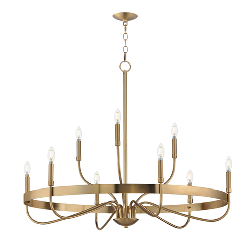 Maxim Lighting Frankie 9-Light Chandelier in Heritage Brass by Maxim Lighting 14499HR