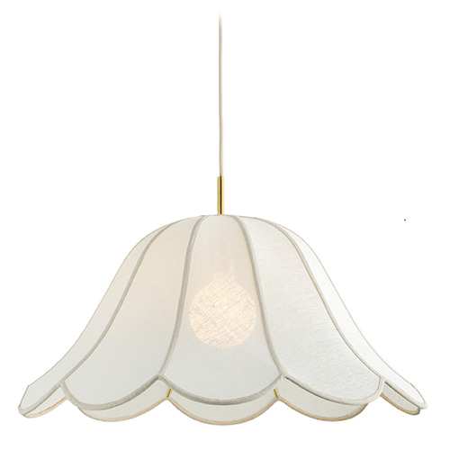 Mitzi By Hudson Valley Dara Aged Brass Pendant Light with Scalloped Shade