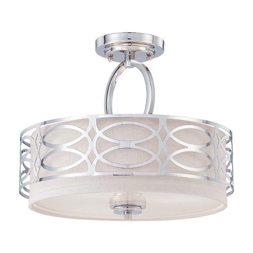 Modern Semi-Flush Mount in Polished Nickel by Nuvo Lighting