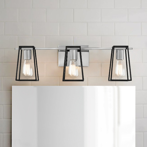 Filmore 24-Inch Chrome & Satin Black Bath Light by Hinkley Lighting